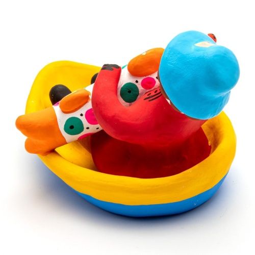 Фигурка "Мужик в лодке с рыбой"