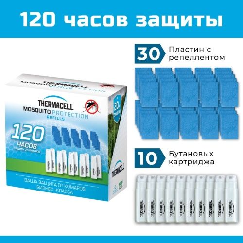 Набор запасной Thermacell Mega Refill (10 газовых картриджей + 30 пластин)